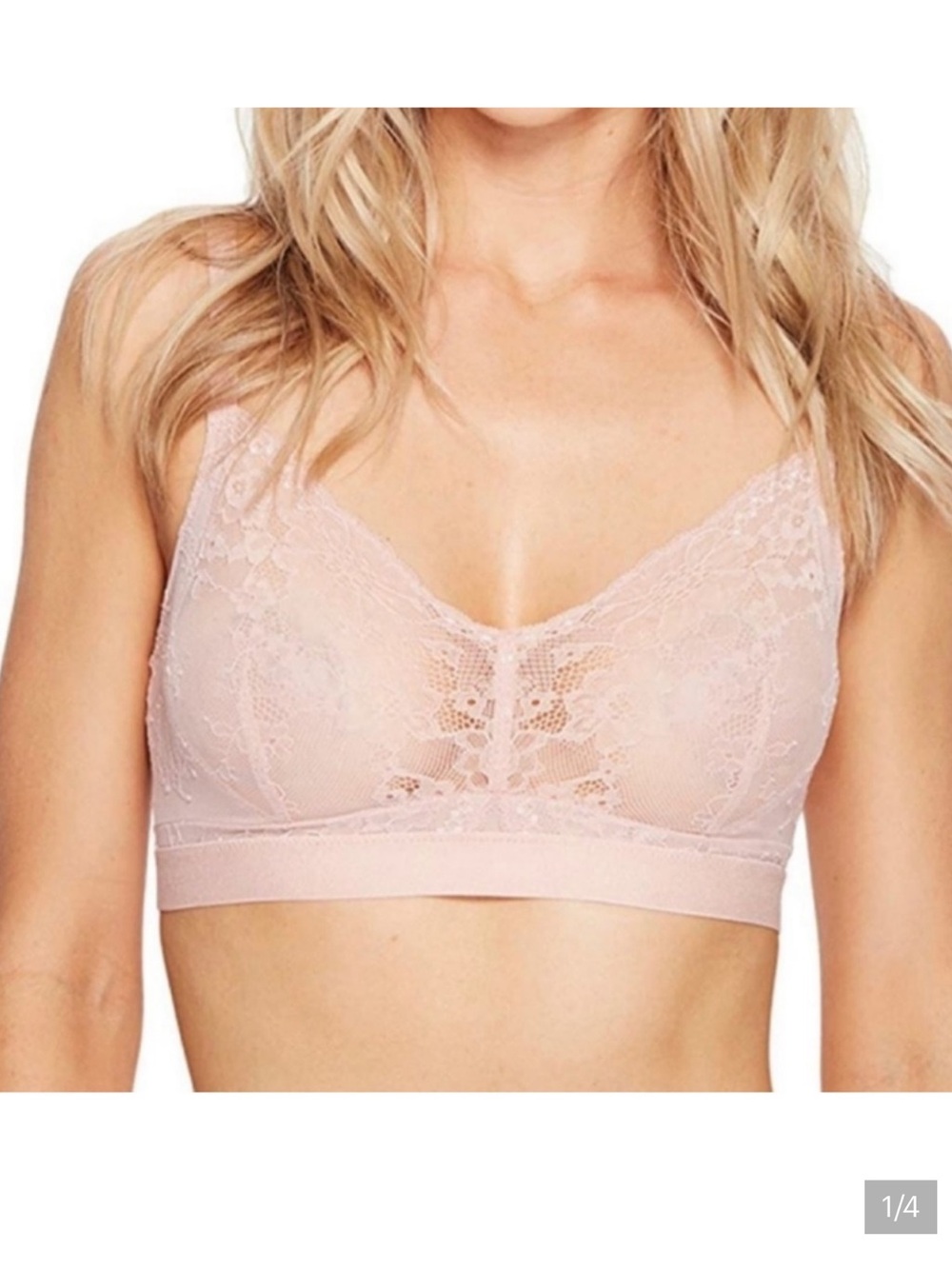 SPANX Lace Longline Bralette in Pale Pink S